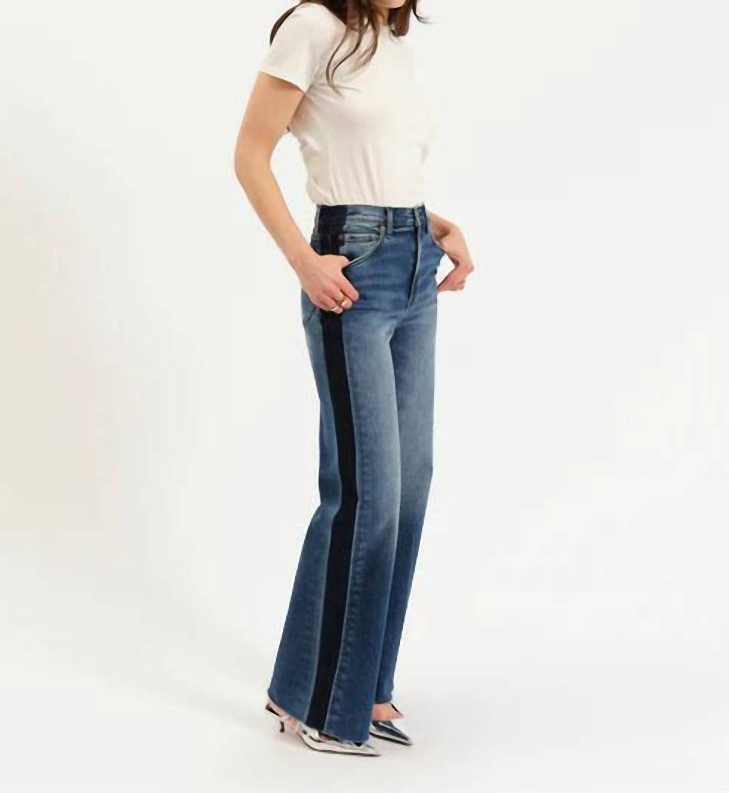 DAZE Far Out High Rise Wide Leg Jeans in tuxedo 1 - women's jeans - alternate view