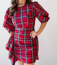 Tcec - Puff Sleeve Cascading Mini Dress