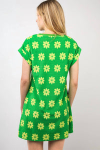 Very J - Floral French Terry Knit Mini Dress