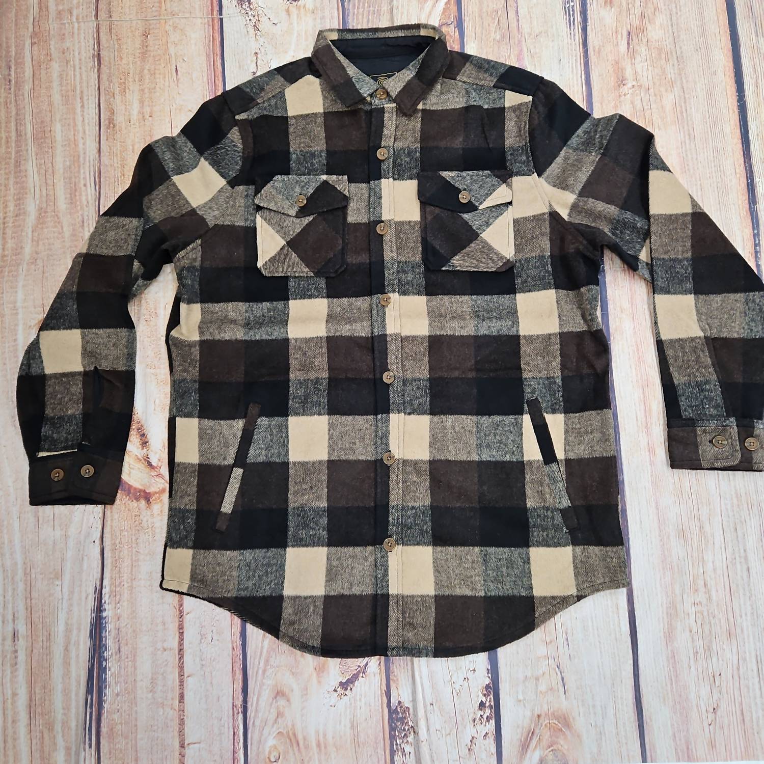 F/X Fusion Men's Woodsman Shirt Jacket in brown - men's long sleeve top