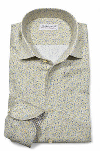 Marcello - Men's Maize Mini Floral Long Sleeve Shirt