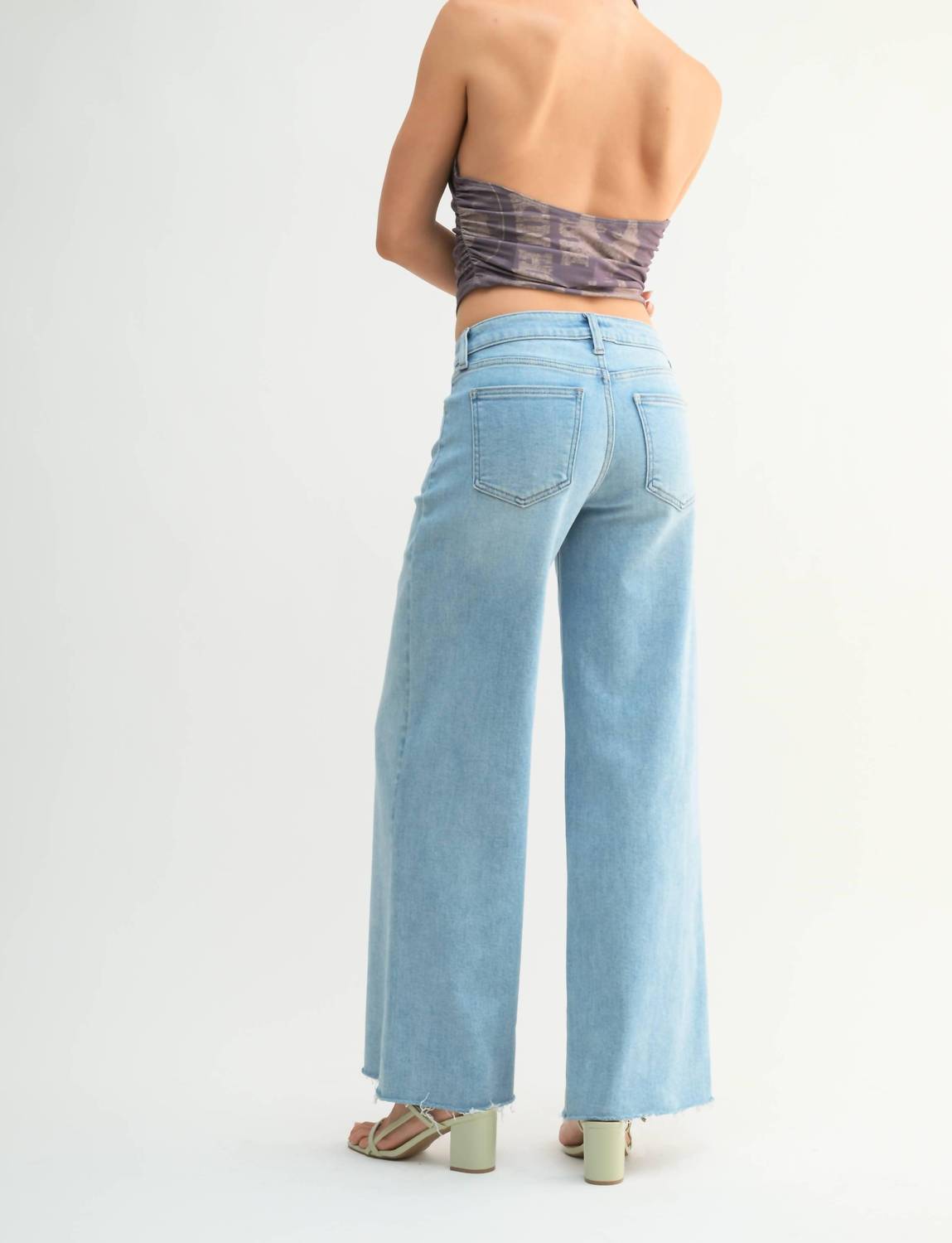 JUST USA Relaxed Wide Leg Jeans in light denim - women's jeans - view 4