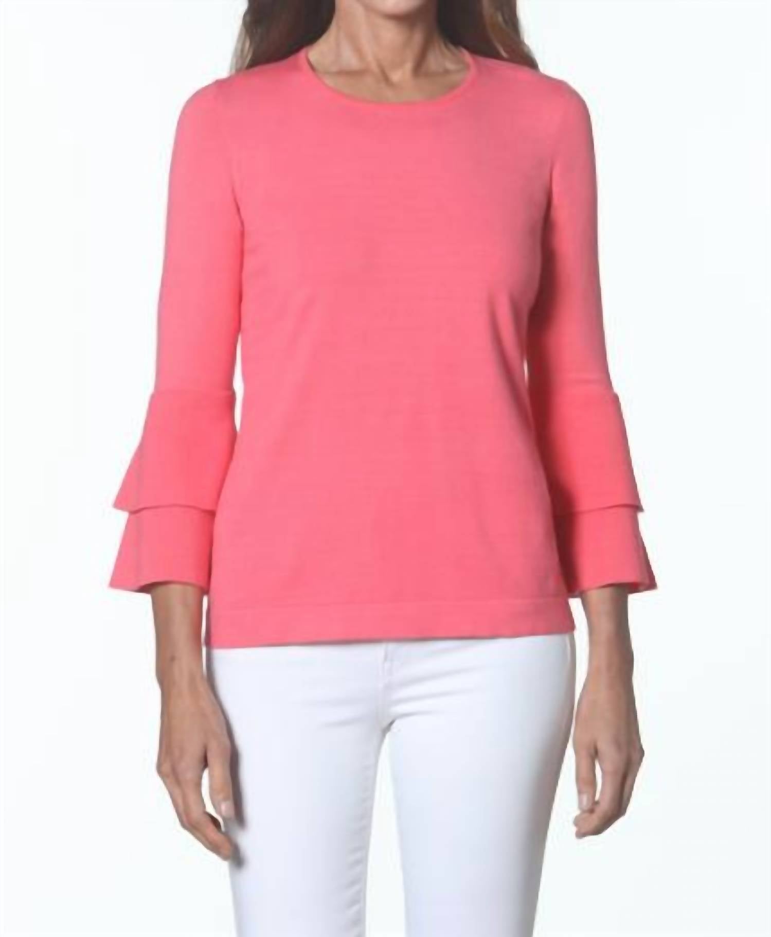 J'Envie/Eli - Women's Flounce Sleeve Top