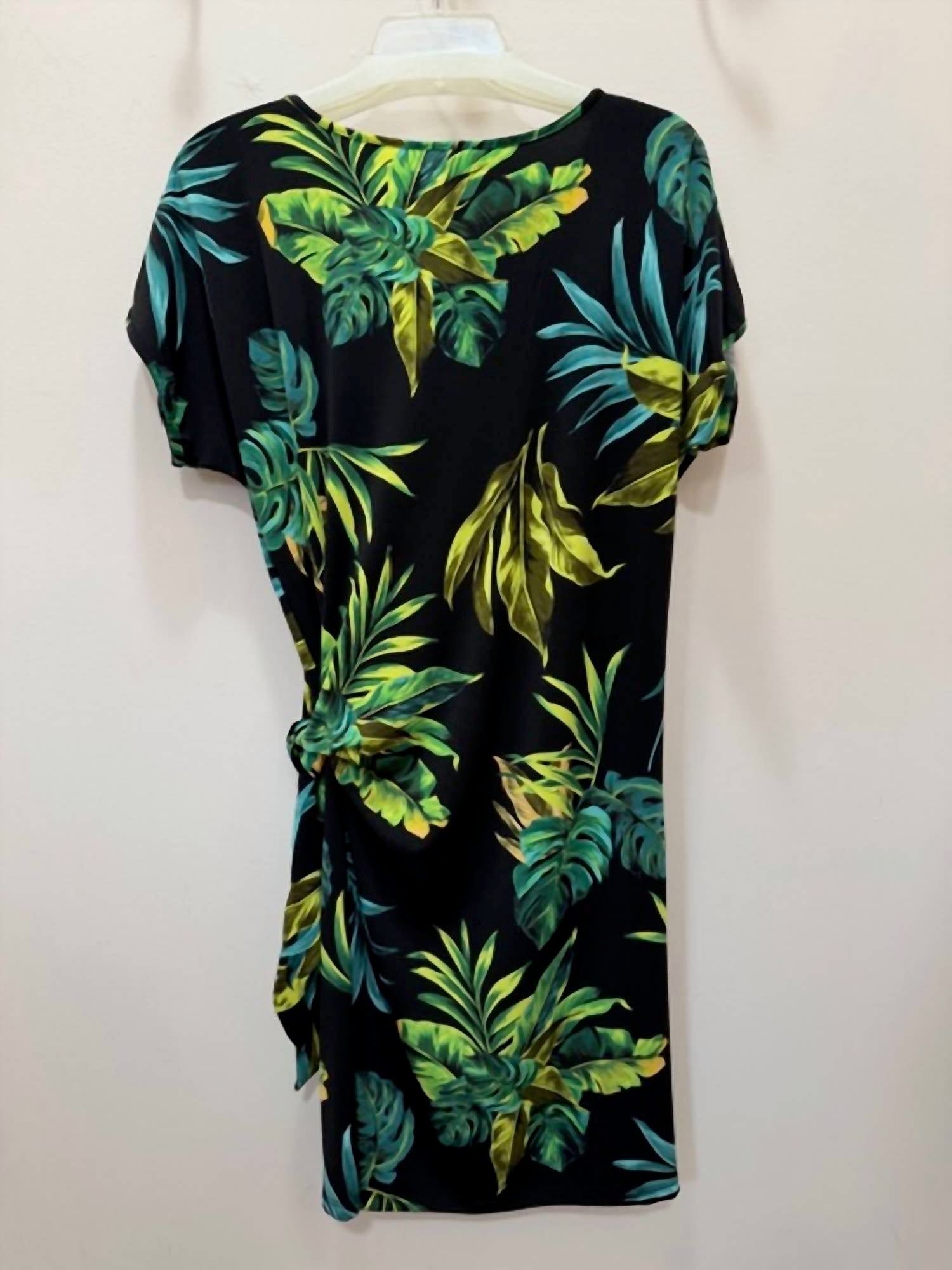 Conrad C Women's Aruba Dress in black with turquoise teal and lime - women's dress - detail view