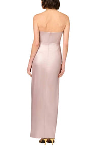 Aidan Mattox - Strapless Draped Foil Mikado Gown