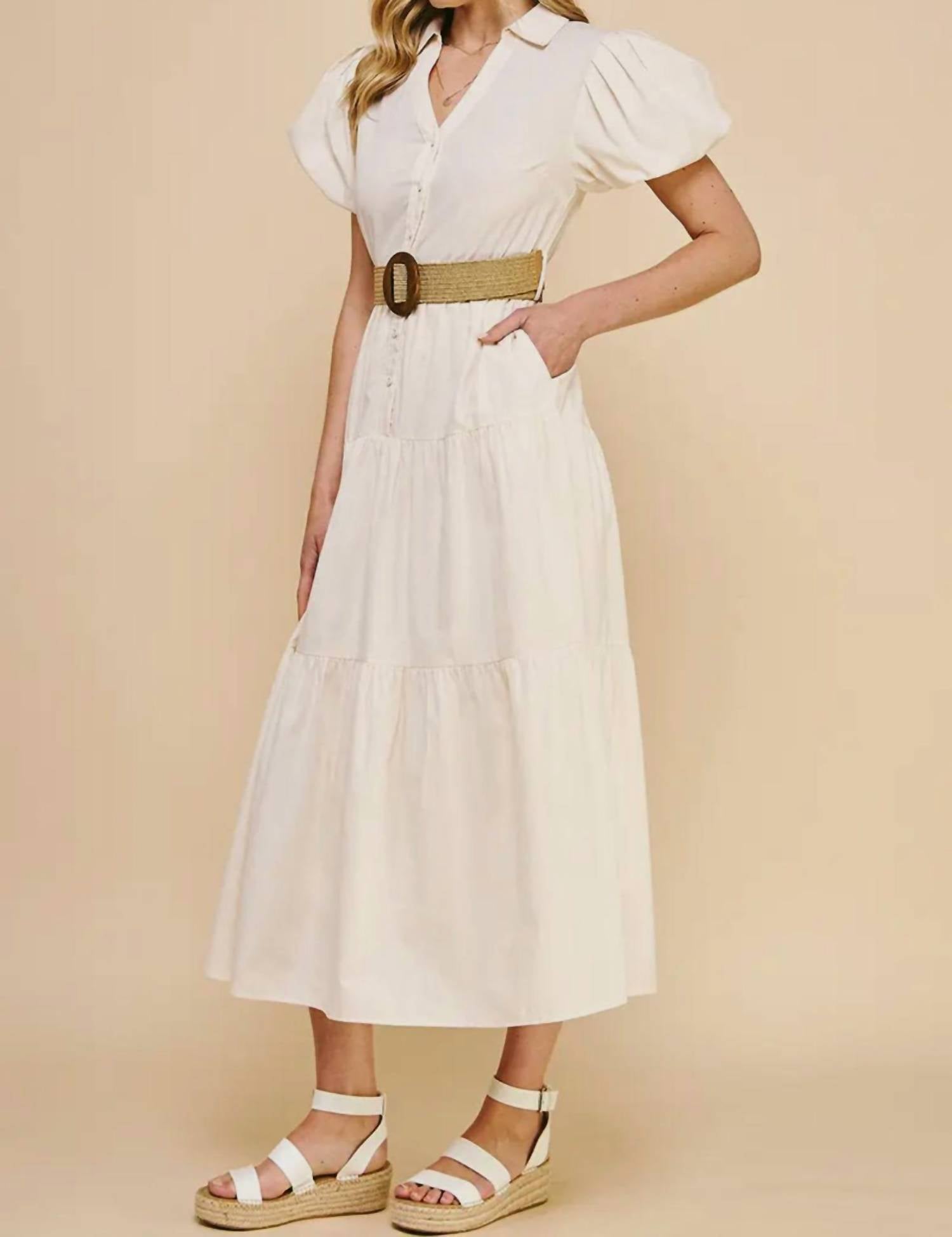 Pinch - Buttondown Belted Maxi Dress