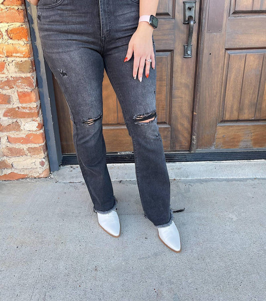 Risen - Kari Distressed Flare Jeans