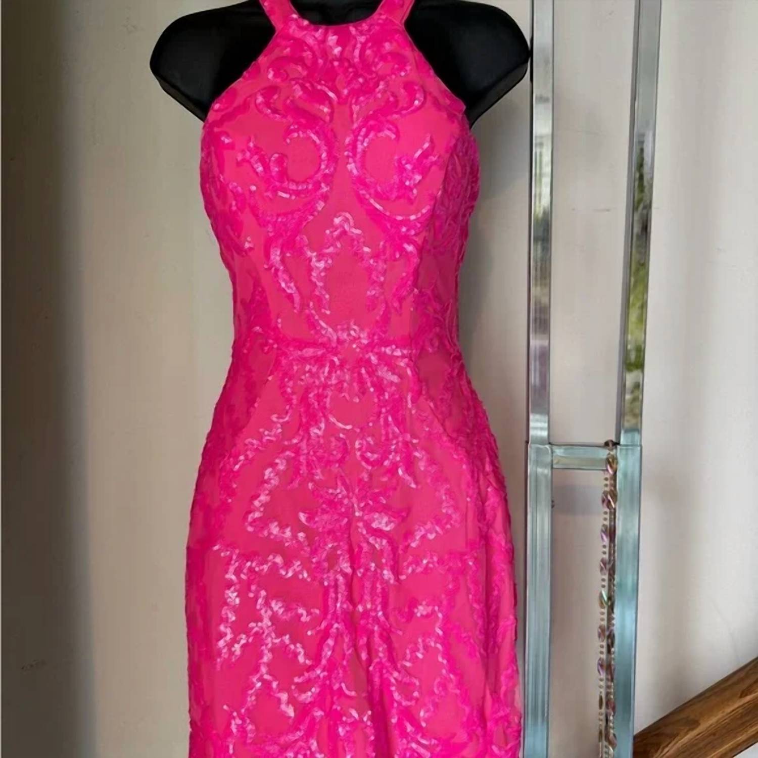 Ava Presley - Halter Sequin Homecoming Dress