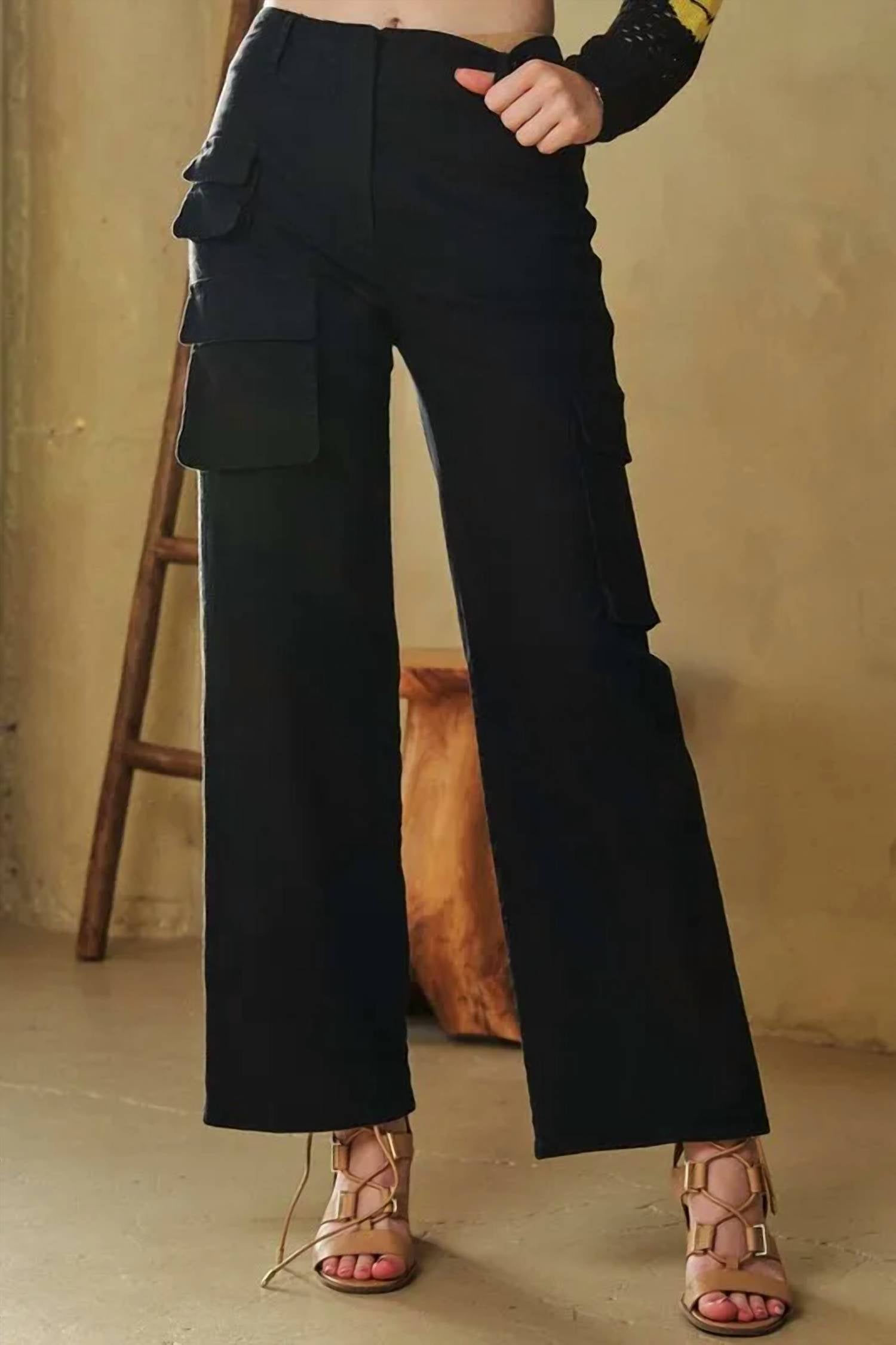 Davi & Dani - MINERAL FLAP POCKETED KNIT CARGO PANT