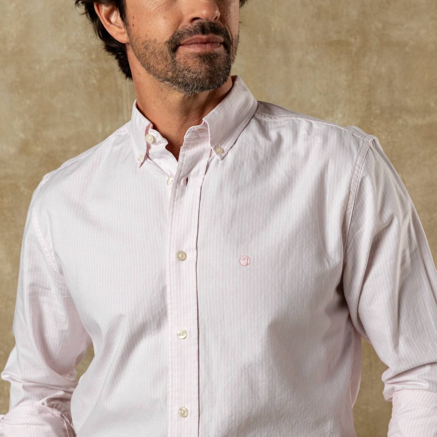 Duck Head - COLLIN STRIPE LONG SLEEVE COTTON OXFORD SPORT SHIRT