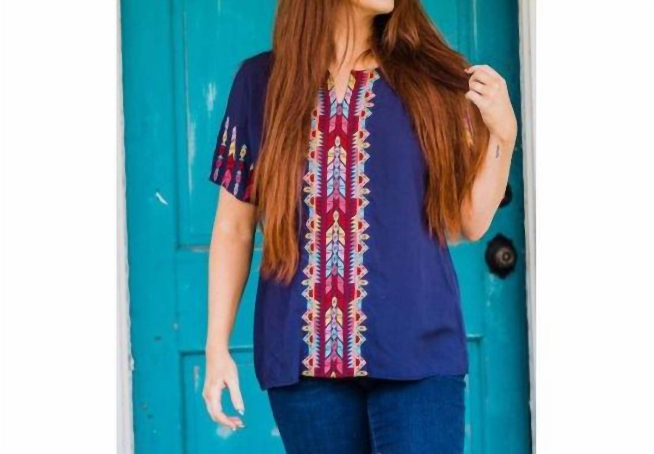 Layerz Clothing - Multi-color Embroidered Top