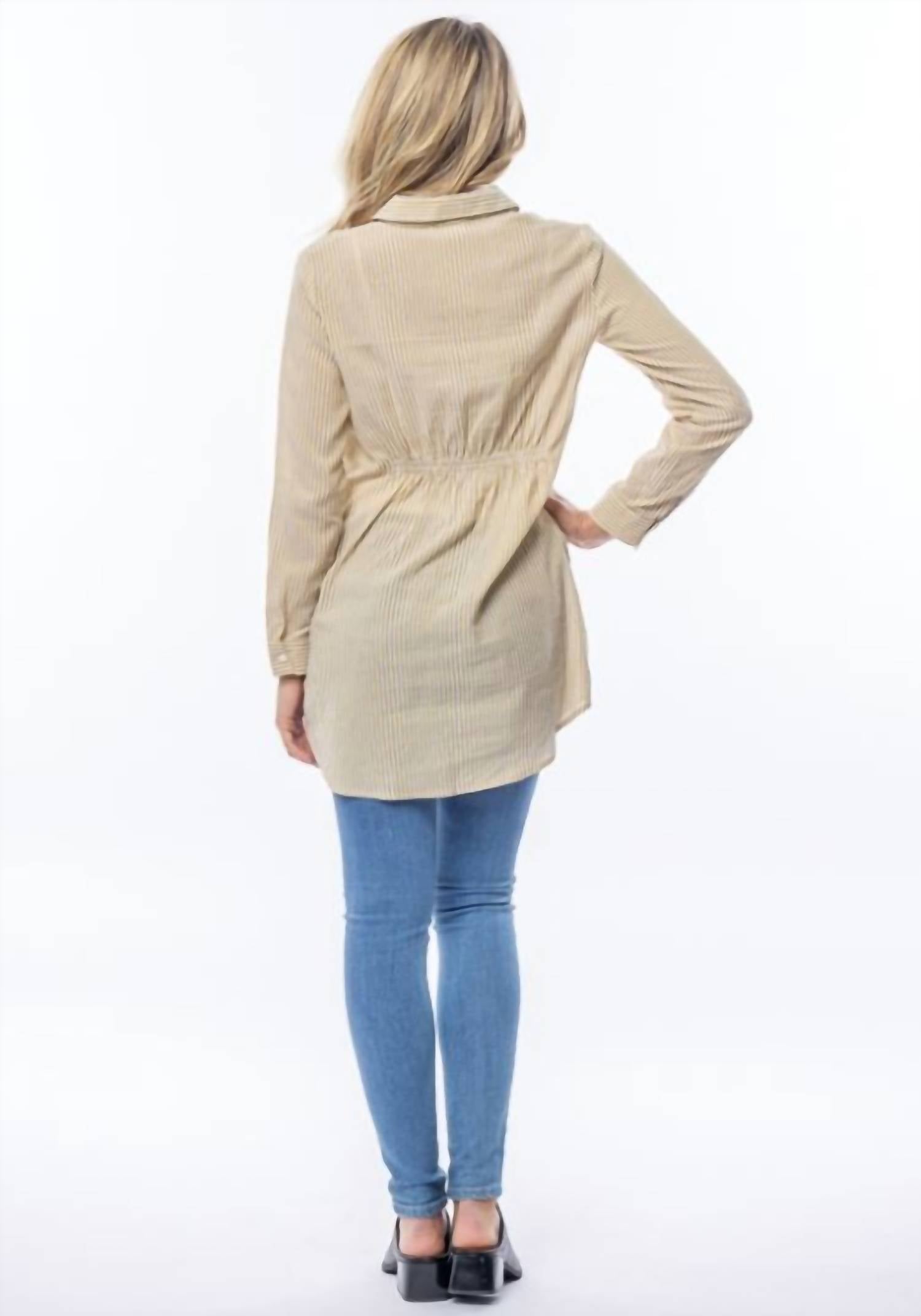 Tea N Rose - Collared Button Tunic Top