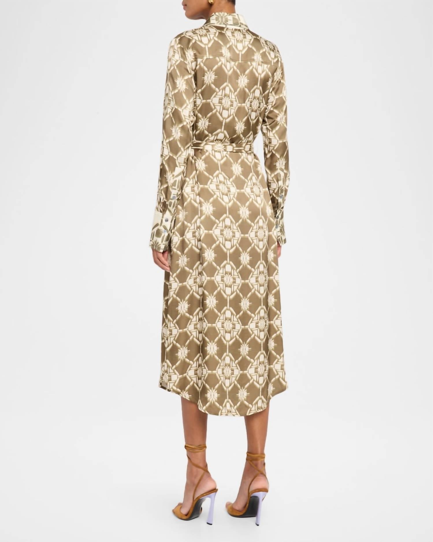 Ramy Brook Victoria Dress in olive tile - women's dress - detail view