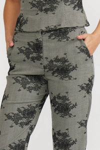 LUCY PARIS Louise Embroidered Pant in grey - women's pants - view 4
