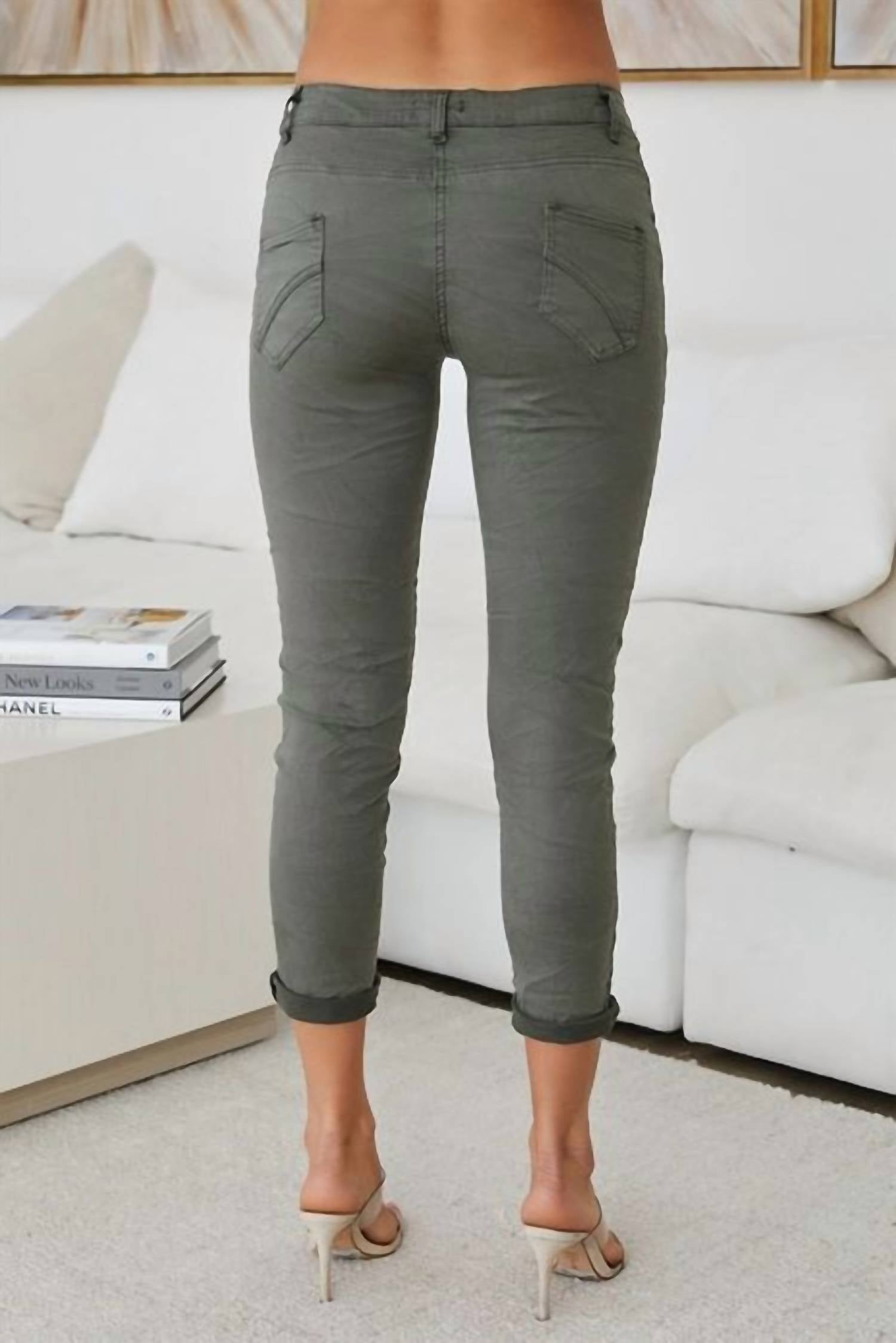 Milio Milano - Crinkle Button Fly Skinny Jogger