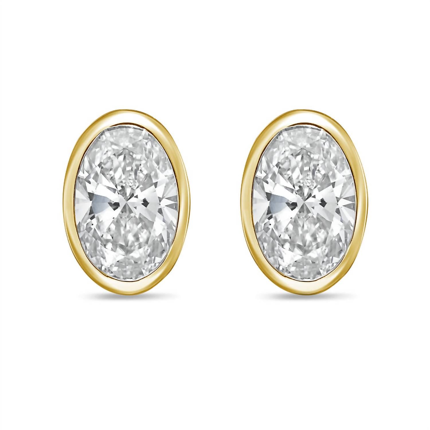 Diana M Jewels - Women's Oval Lab-grown Diamond Stud Earrings (12.00 Tcw) - Luxe