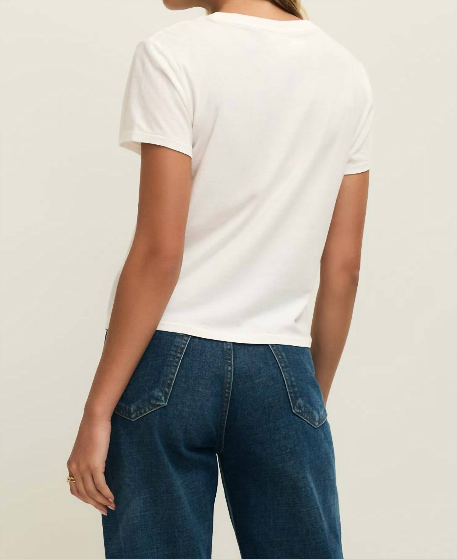 Z Supply Amour Tourist Tee in sea salt - women's t-shirt - detail view
