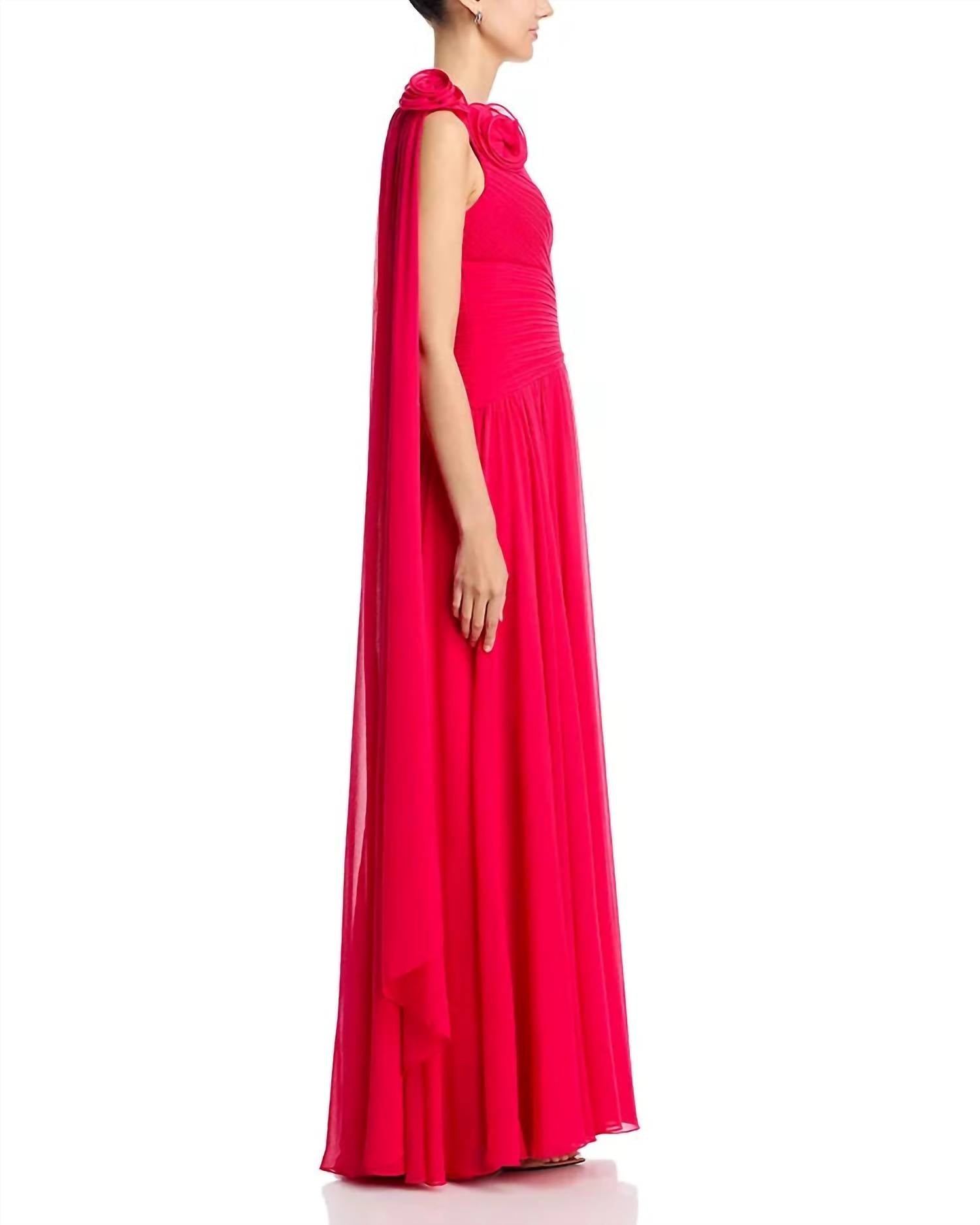Teri Jon - One Shoulder Chiffon Trim Gown