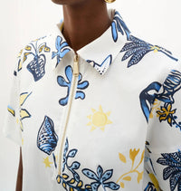 Joseph Ribkoff - Tropical Print A-line Shirt Dress