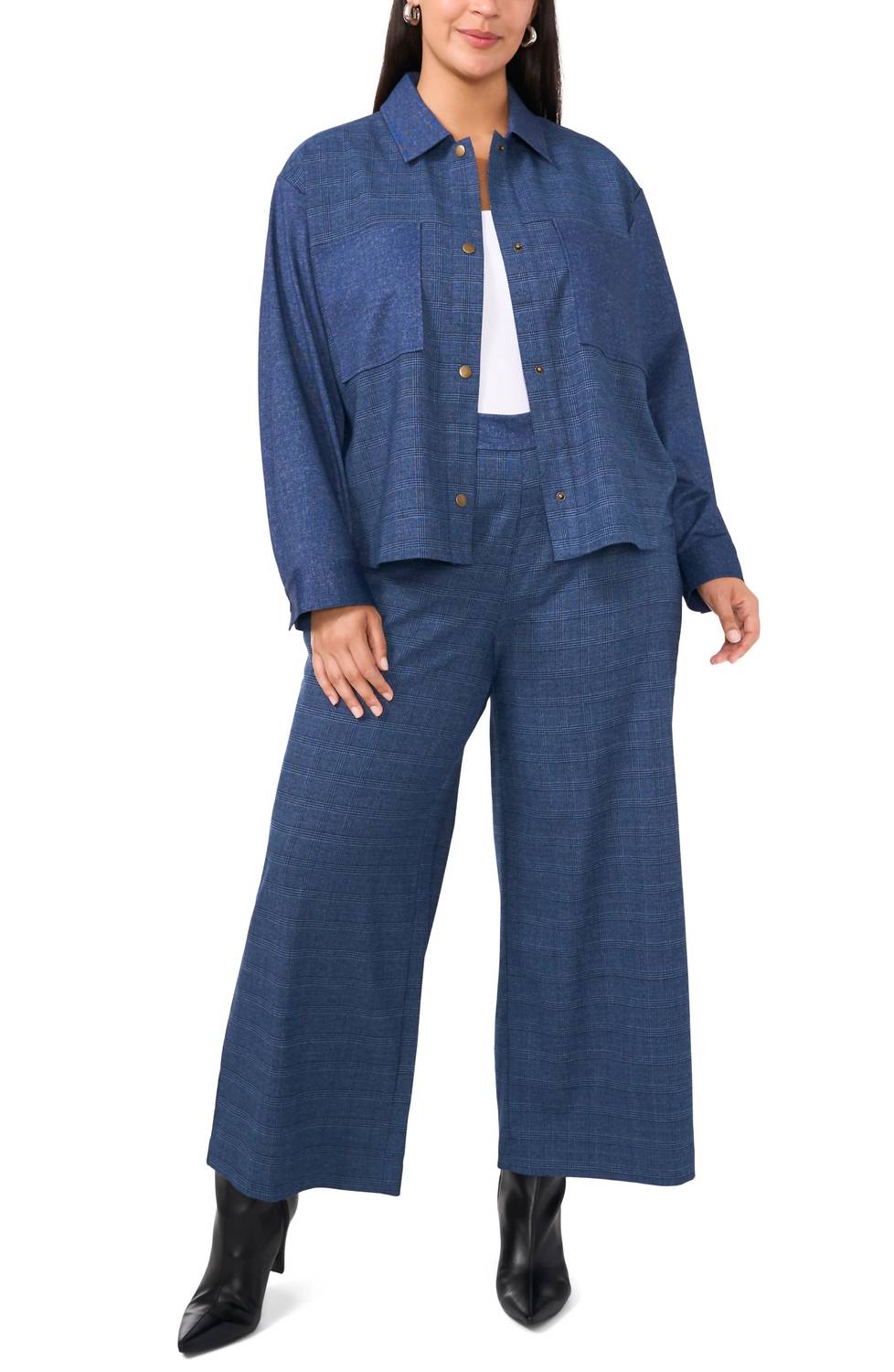 Vince Camuto - Checkered Wide-leg Pants