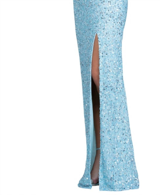 Scala - Open Back Sequin Evening Gown