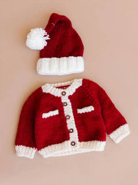 The Blueberry Hill Kid's Coco Cardigan Sweater in red - kids' sweater