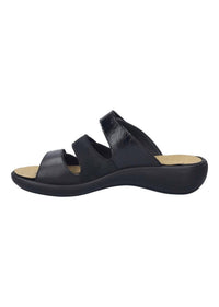 Romika USA Women's Ibiza 10 Leather Slip-on Sandals in black - women's sandal - alternate view