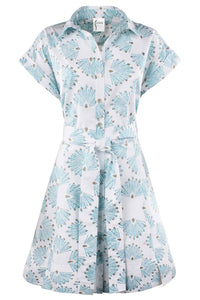 Finley - Mended Peacock Print Short Chantal Dress