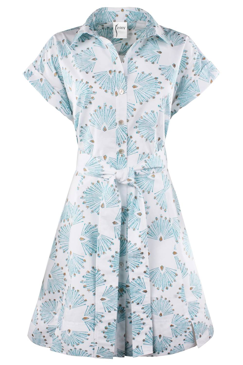 Finley - Mended Peacock Print Short Chantal Dress