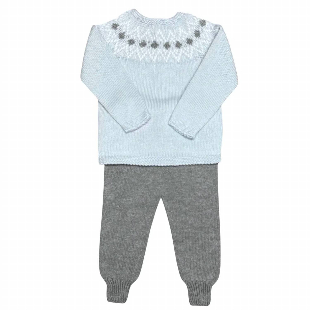Mi Lucero - Baby's Diamond Fair Isle Jogger Set