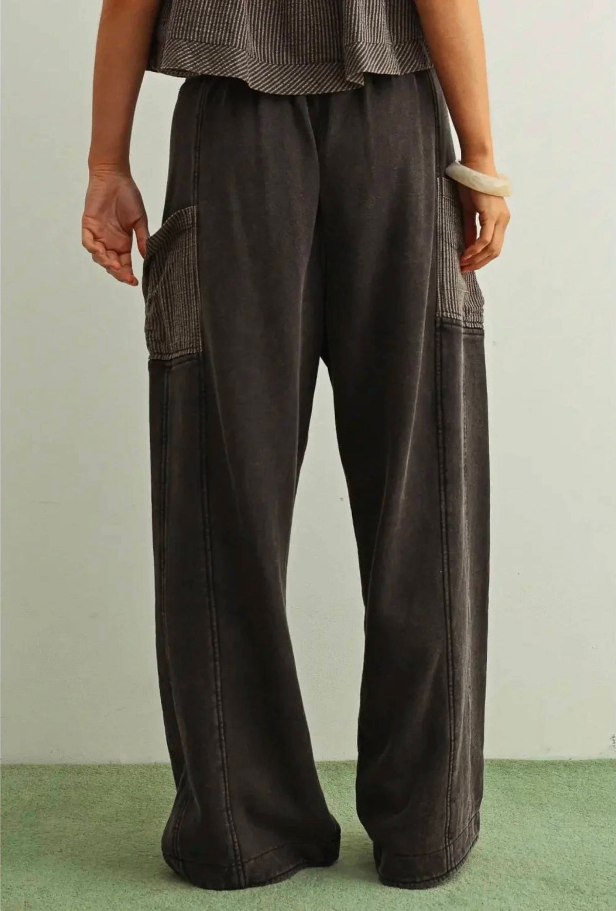 Miou Muse - Striped Wide Leg Pants