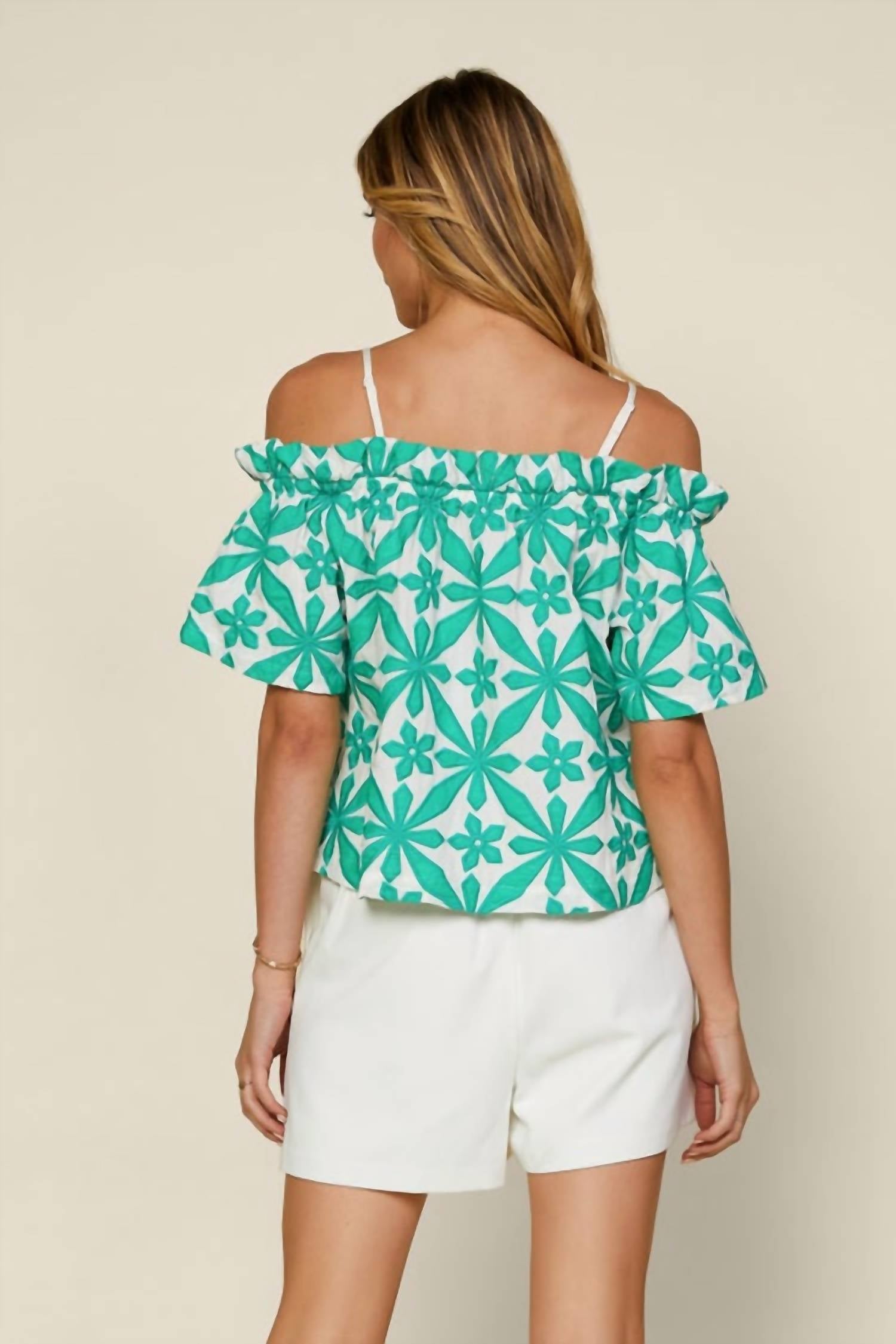 Off Shouldered Embroidered Top