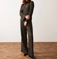 Summum - Lurex Stripes Plisse Jersey Top