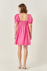 English Factory - Pleat Detail Puff Sleeve Dress