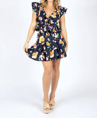 Meet Me in Santorini Adelina Floral Top in santorini adelina floral top in navy - women's blouse