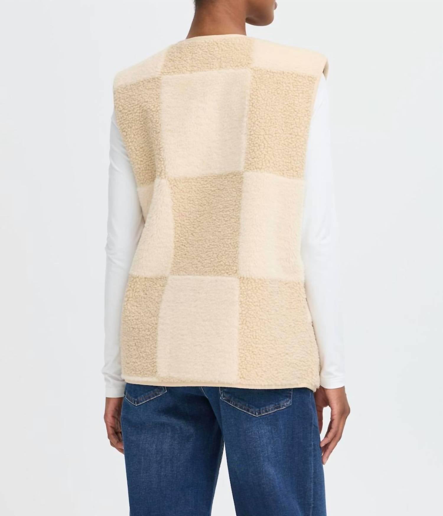 Ichi - Checkered Sherpa Vest
