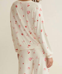 Z Lounge Mira Sweet Things Long Sleeve Top in vanilla ice - women's long sleeve top - detail view