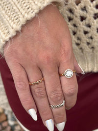 Pandora Women's Sparkling Round Halo Ring in gold - women's jewelry - alternate view