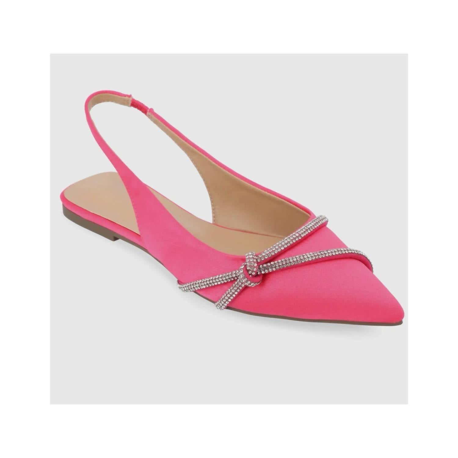 Journee Collection - Women's Rebbel Formal Satin Sparkle Slingback Flats