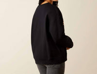 ARIAT The Outlaw Crew Neck Sweatshirt in black - women's top - detail view