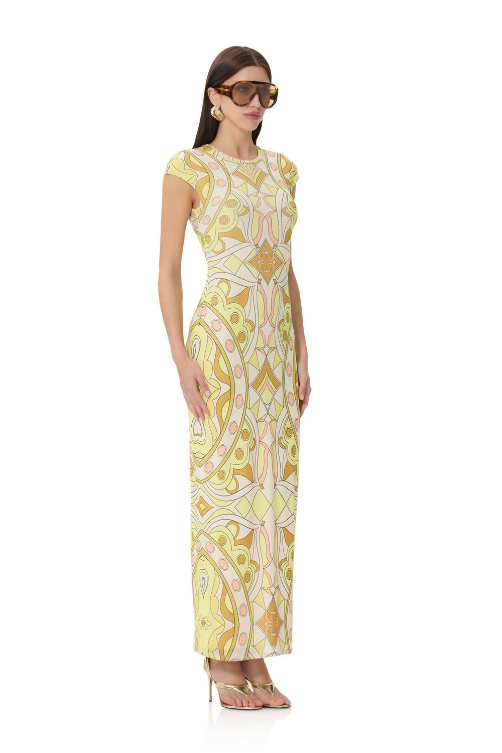 Afrm - Cody Geo Scarf Mesh Dress