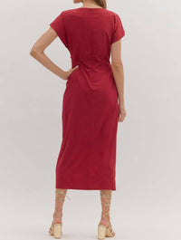 entro Scarlett Nights Midi Dress in red - women's dress - alternate view