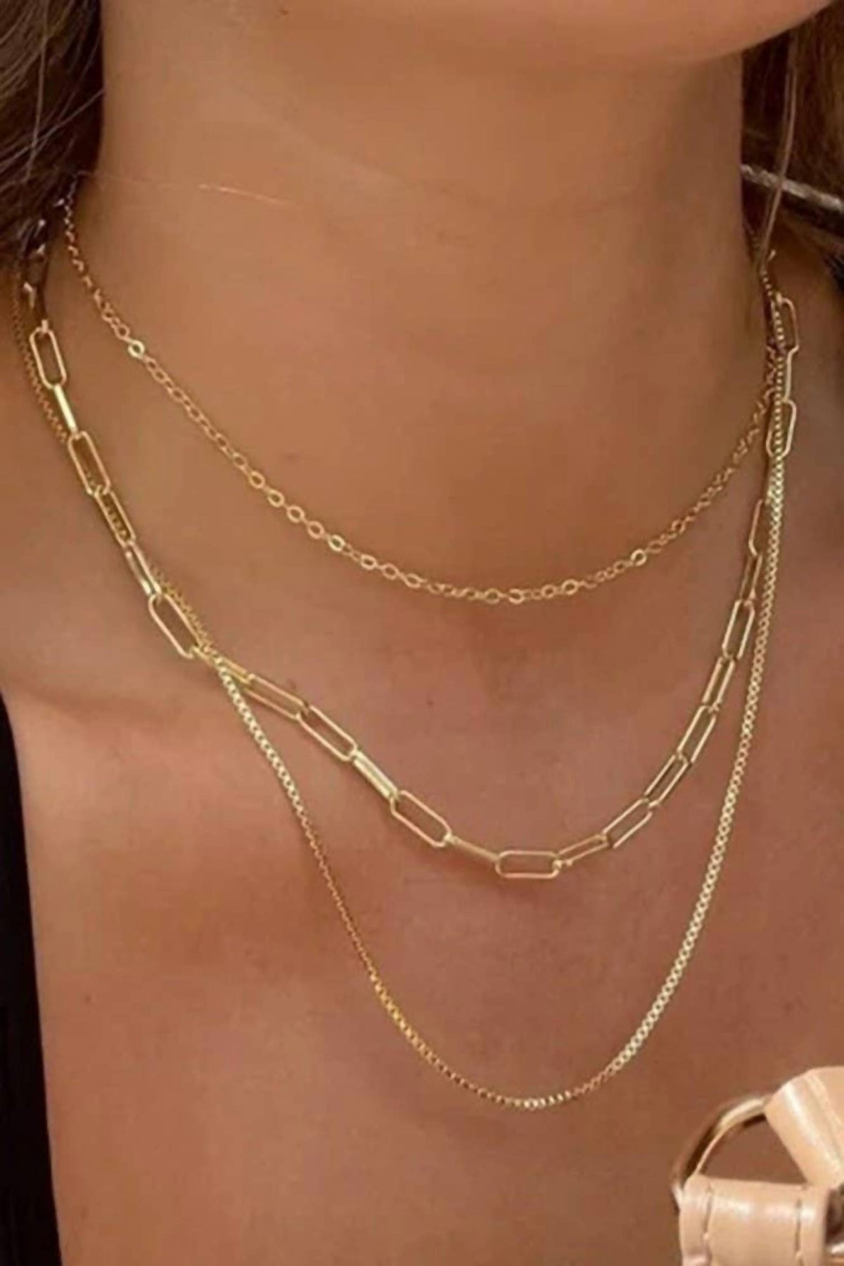 Josslyn By Wall To Wall - Women's Triple-layer Chain Necklace
