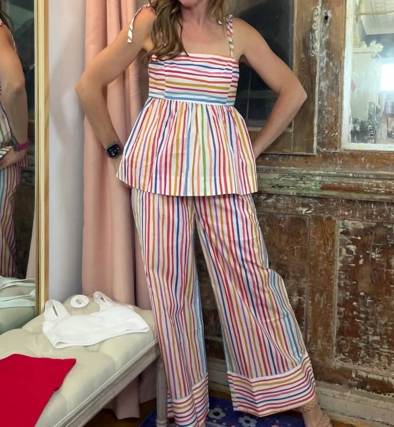 Pinch - Stripe Tie Strap Tank Top