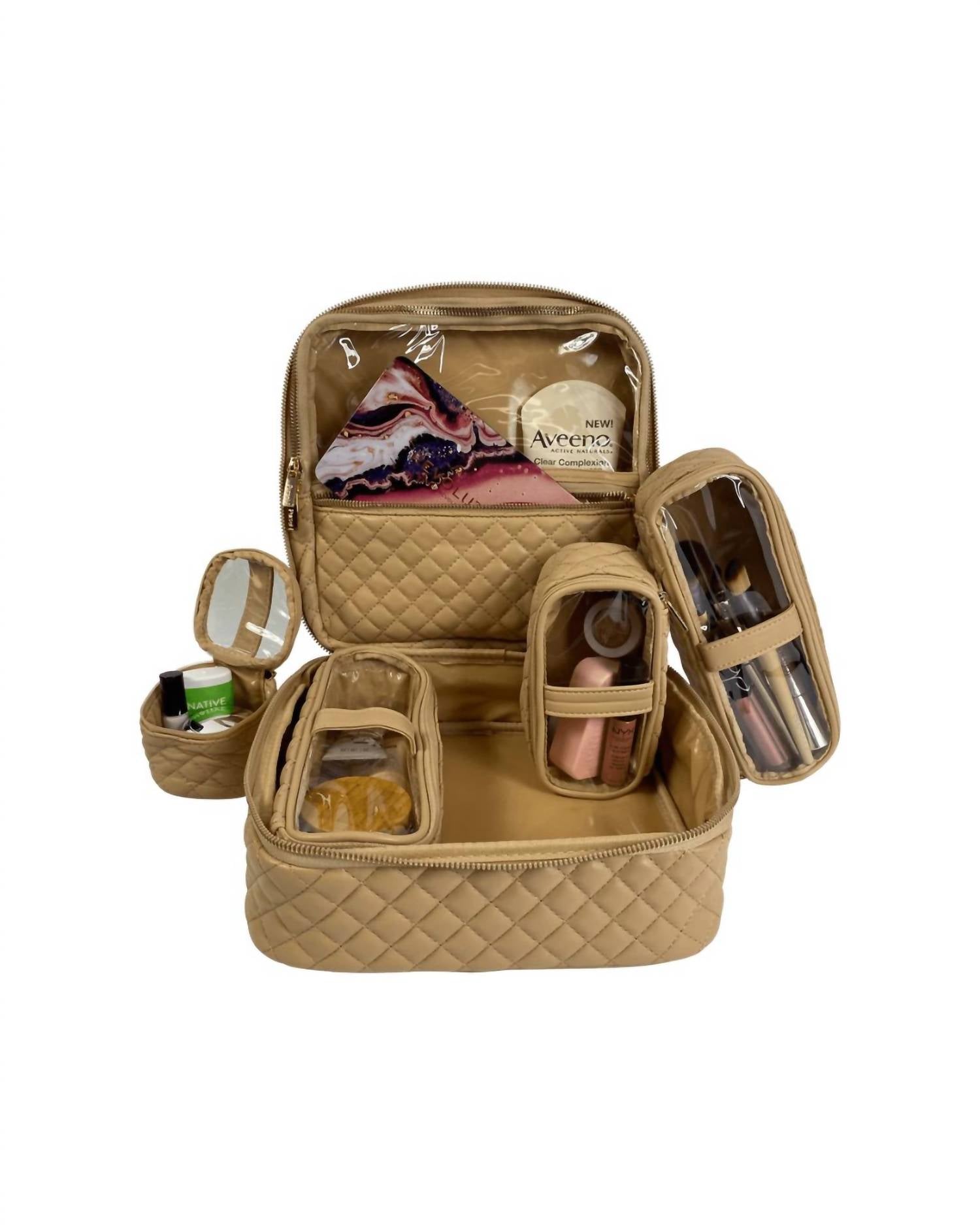 PurseN Women's Mini Diva Cosmetic Case in nude - women's bag - detail view
