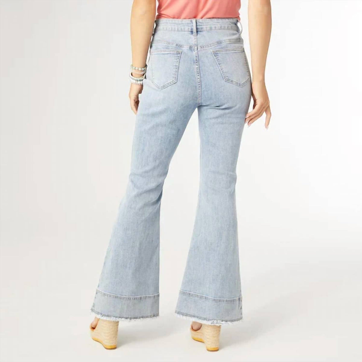 Coco + Carmen - Bambu Soft Double Bottom Fringe Flare Jeans