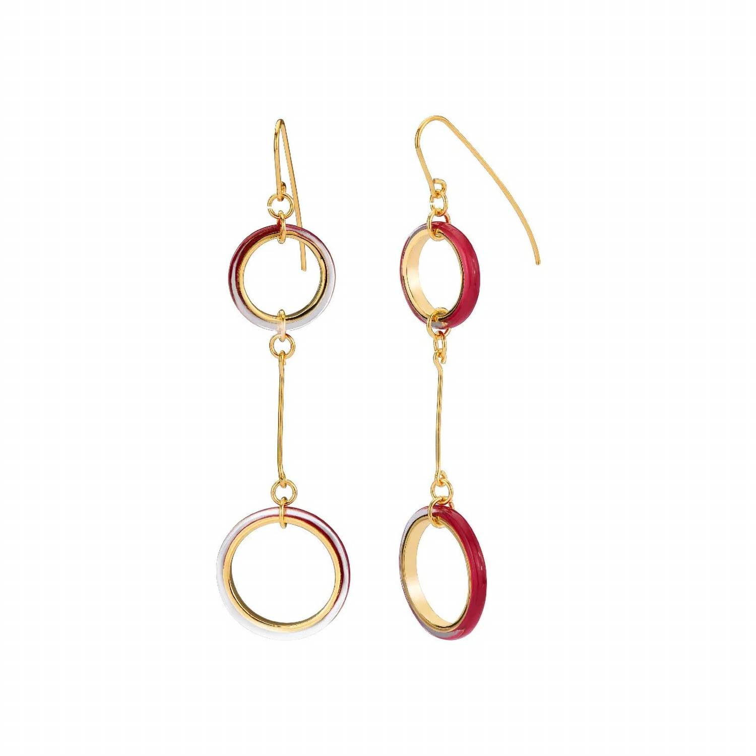 Gold & Honey - Women's Thin Two Drop Lucite Earrings
