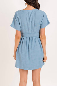 Lush - Button Tie Mini Dress