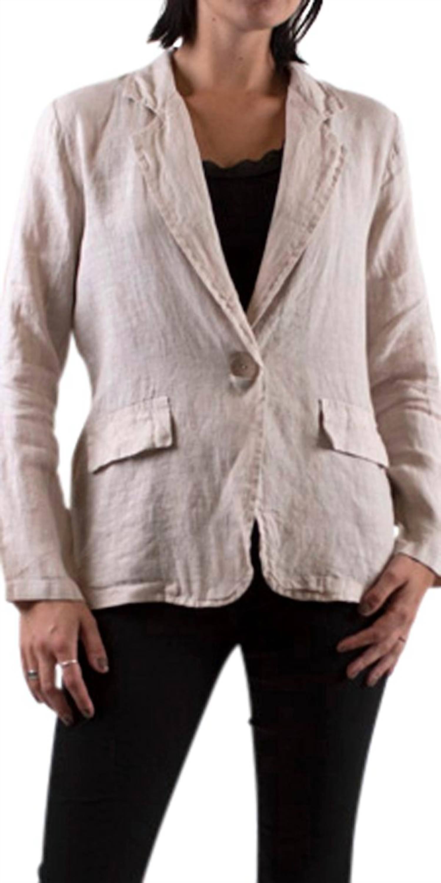 Gigi Moda - Sabrina Linen Long Sleeve Blazer