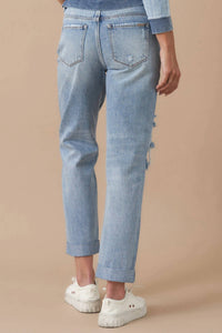 Insane Gene Rolled Up Boyfriend Jeans in light vintage - women's jeans - detail view